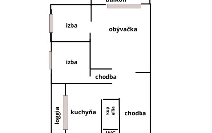 Rezervované! 3-izbový byt, Palárikova, Košice