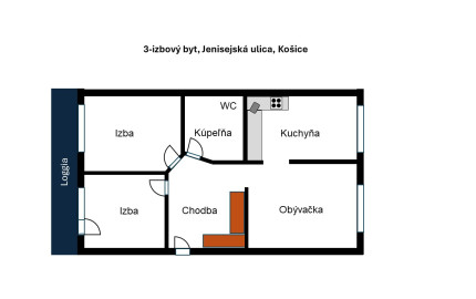 Predané! Trojizbový byt, Jenisejská, Košice