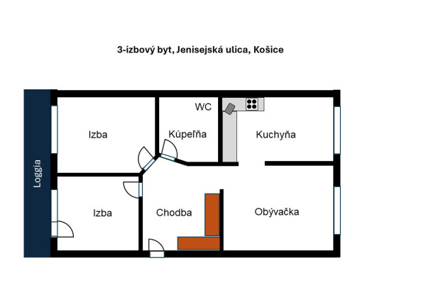 Predané! Trojizbový byt, Jenisejská, Košice