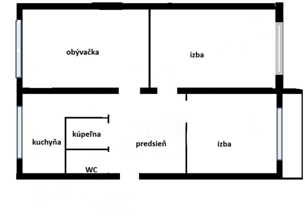 Trojizbový byt, Benadova ul., Košice