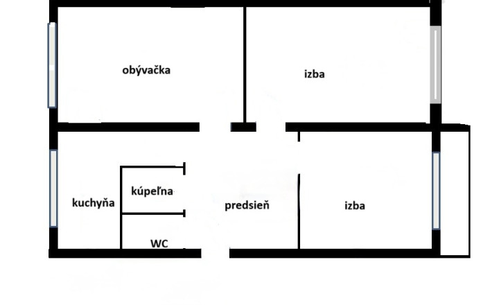 Trojizbový byt, Benadova ul., Košice - fotografia 3